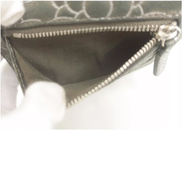 Chanel Camelia gold dusted compact trifold wallet with front snap closure w COA! - Picture 10 of 11